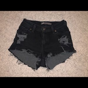 Black Levi cutoff shorts